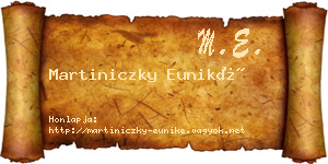 Martiniczky Euniké névjegykártya
